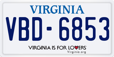 VA license plate VBD6853
