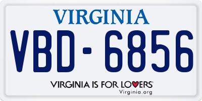 VA license plate VBD6856