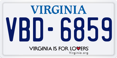 VA license plate VBD6859