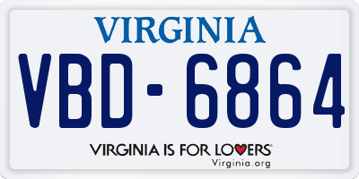 VA license plate VBD6864