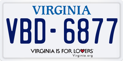 VA license plate VBD6877
