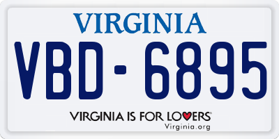 VA license plate VBD6895