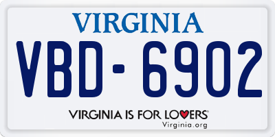 VA license plate VBD6902