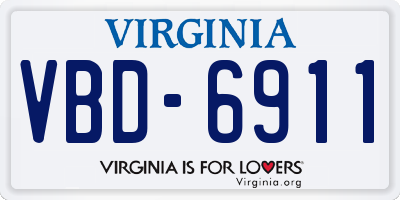 VA license plate VBD6911