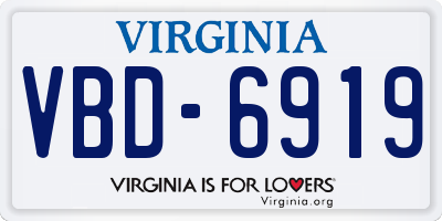 VA license plate VBD6919