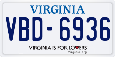 VA license plate VBD6936