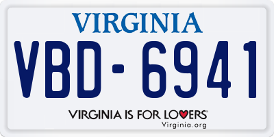 VA license plate VBD6941