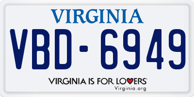 VA license plate VBD6949