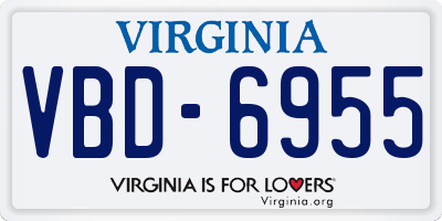 VA license plate VBD6955