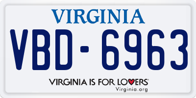 VA license plate VBD6963