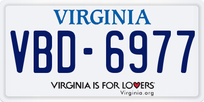 VA license plate VBD6977