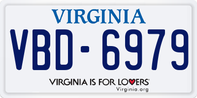 VA license plate VBD6979