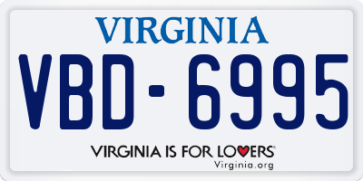 VA license plate VBD6995