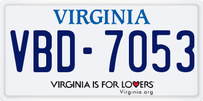 VA license plate VBD7053