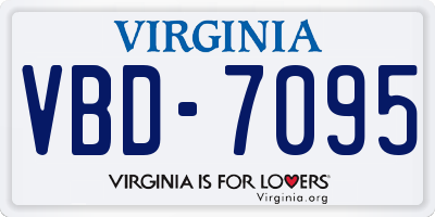 VA license plate VBD7095