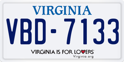 VA license plate VBD7133