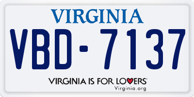 VA license plate VBD7137
