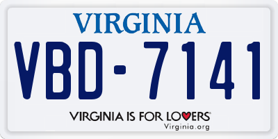 VA license plate VBD7141