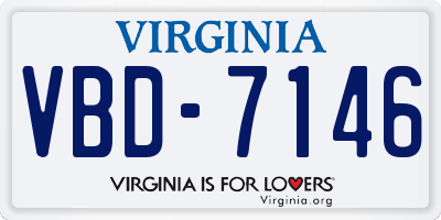 VA license plate VBD7146