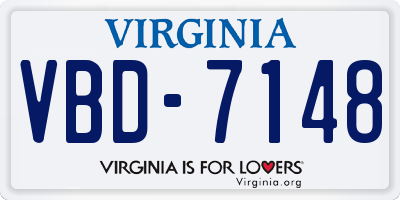 VA license plate VBD7148