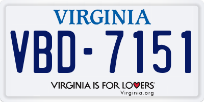 VA license plate VBD7151