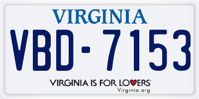 VA license plate VBD7153