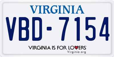 VA license plate VBD7154