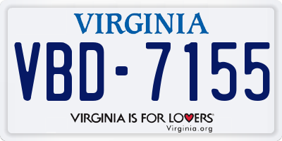 VA license plate VBD7155