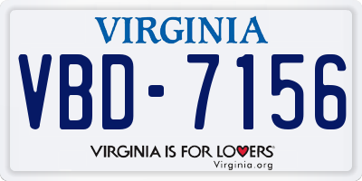 VA license plate VBD7156