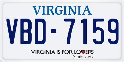 VA license plate VBD7159