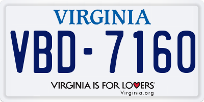 VA license plate VBD7160