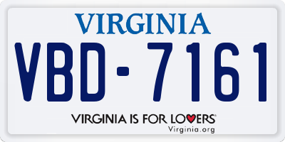 VA license plate VBD7161
