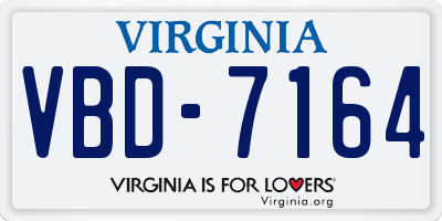 VA license plate VBD7164