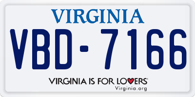 VA license plate VBD7166