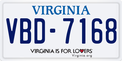 VA license plate VBD7168