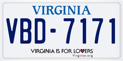 VA license plate VBD7171