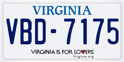 VA license plate VBD7175