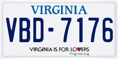 VA license plate VBD7176