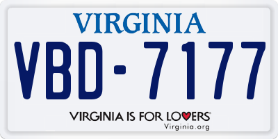 VA license plate VBD7177
