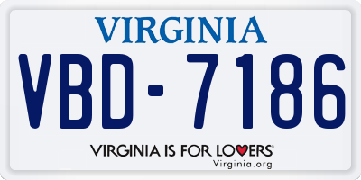 VA license plate VBD7186