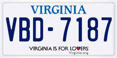 VA license plate VBD7187