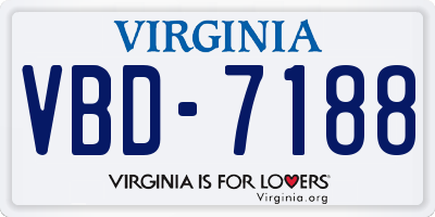 VA license plate VBD7188