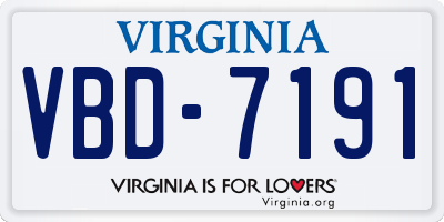 VA license plate VBD7191