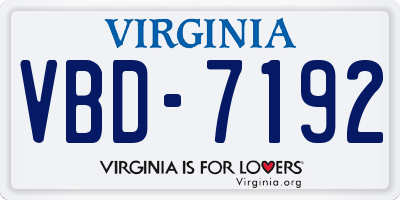VA license plate VBD7192