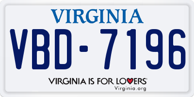 VA license plate VBD7196