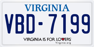 VA license plate VBD7199