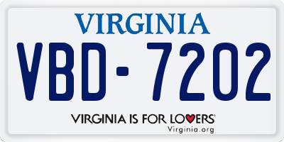 VA license plate VBD7202