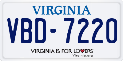 VA license plate VBD7220