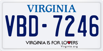 VA license plate VBD7246