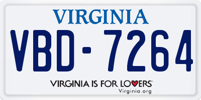 VA license plate VBD7264